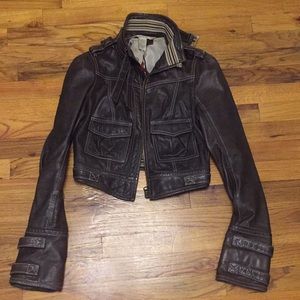 DVF cropped leather jacket